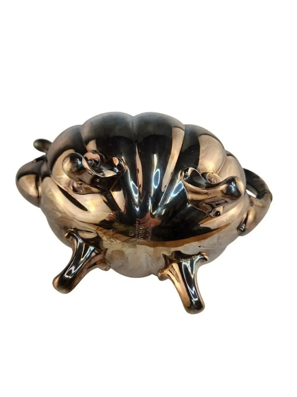 Vintage Reed and Barton 7050 Holiday Silver Plated Teapot Victorian Style Footed
